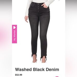 New Zenana washed black button fly size 7/27 skinny jeans